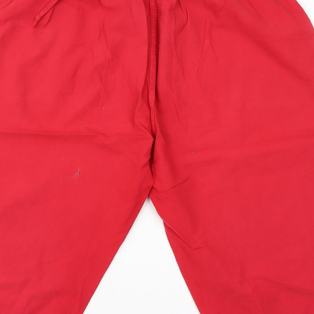 Moda Womens Red   Cropped Trousers Size 2XL  - Elastic Waist