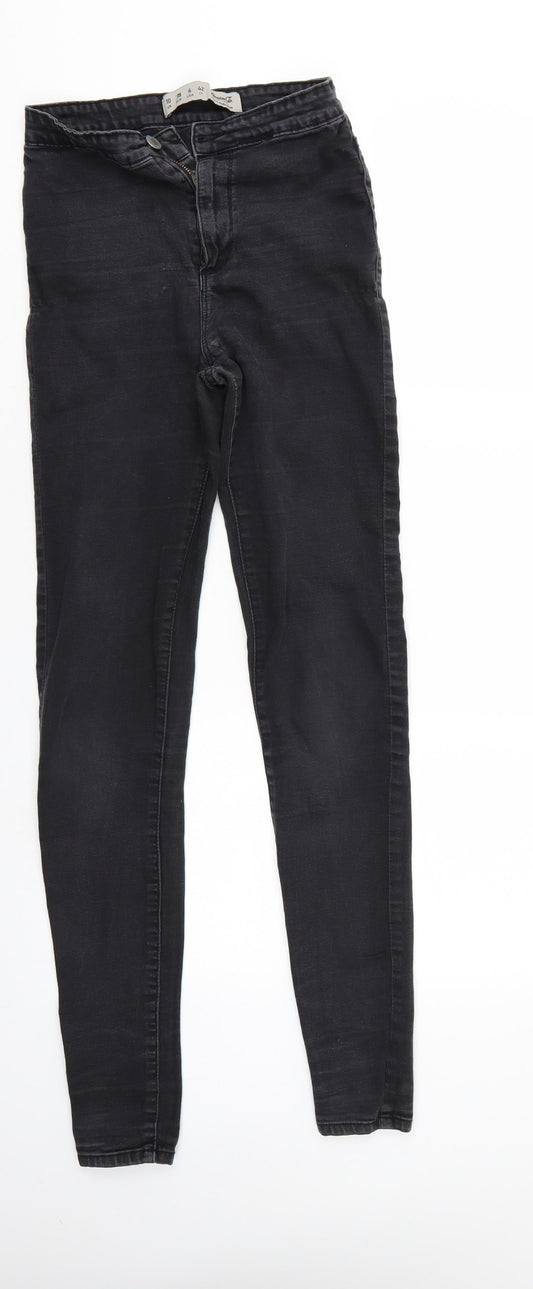 Denim & Co. Womens Black  Denim Tapered Jeans Size 10 L30 in - Elastic Waist