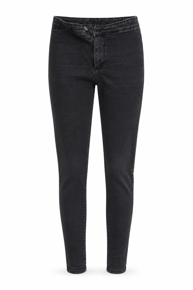 Denim & Co. Womens Black  Denim Tapered Jeans Size 10 L30 in - Elastic Waist