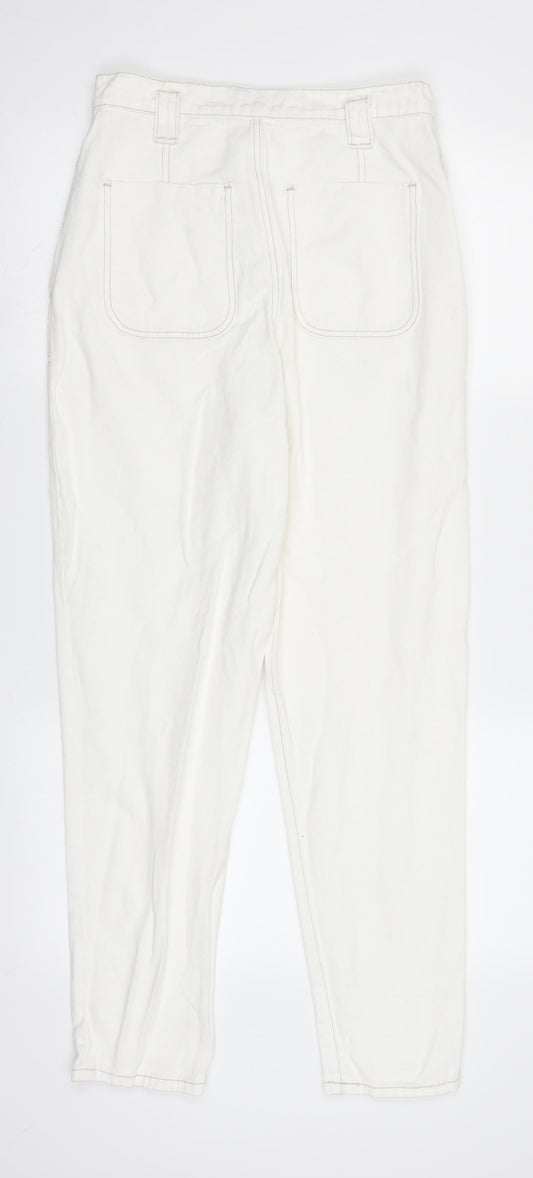 PRETTYLITTLETHING Womens White  Denim Straight Jeans Size 8 L27.5 in