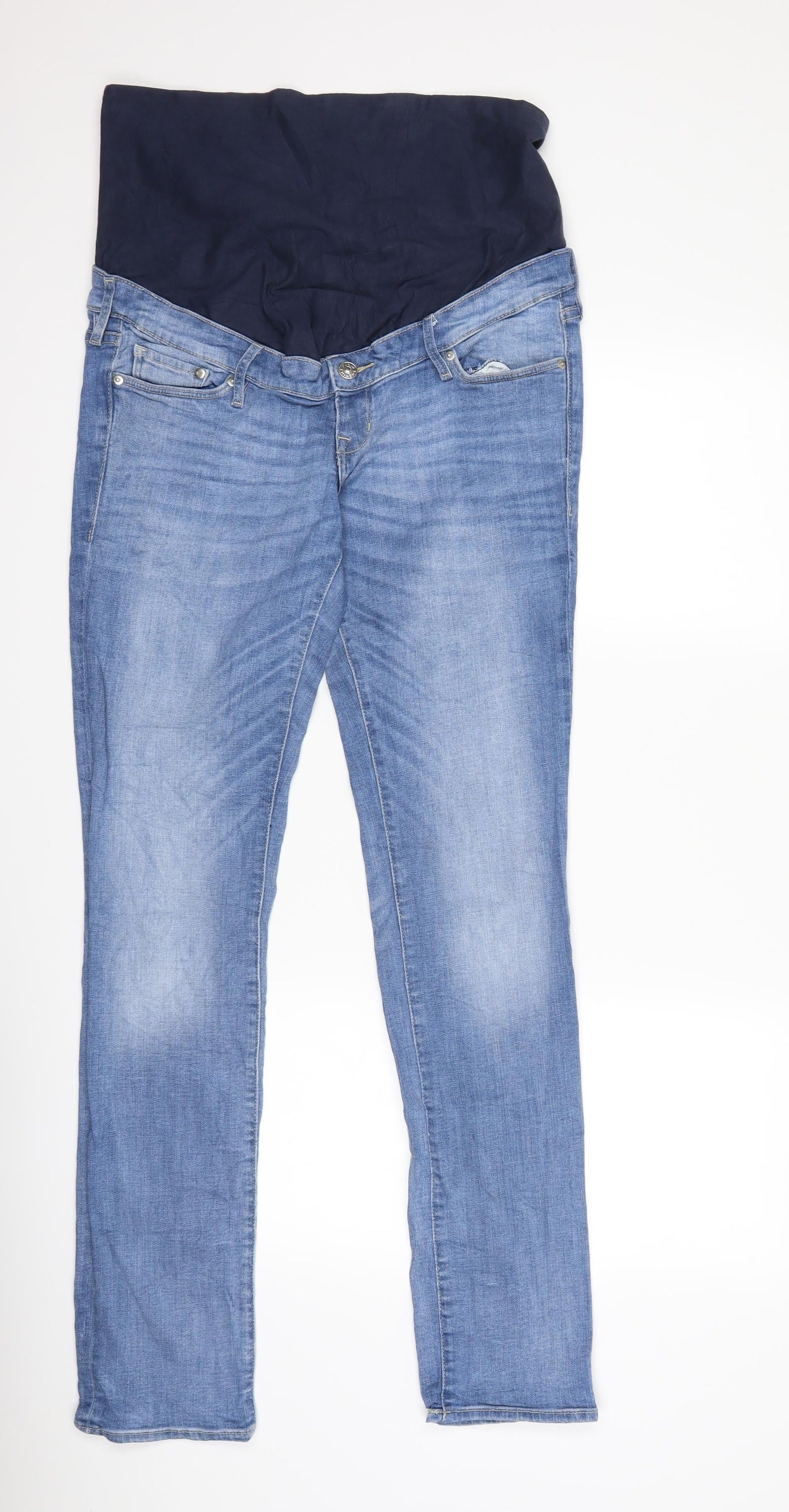 H&M Womens Blue  Denim Skinny Jeans Size 34 in L31 in - Over the bump