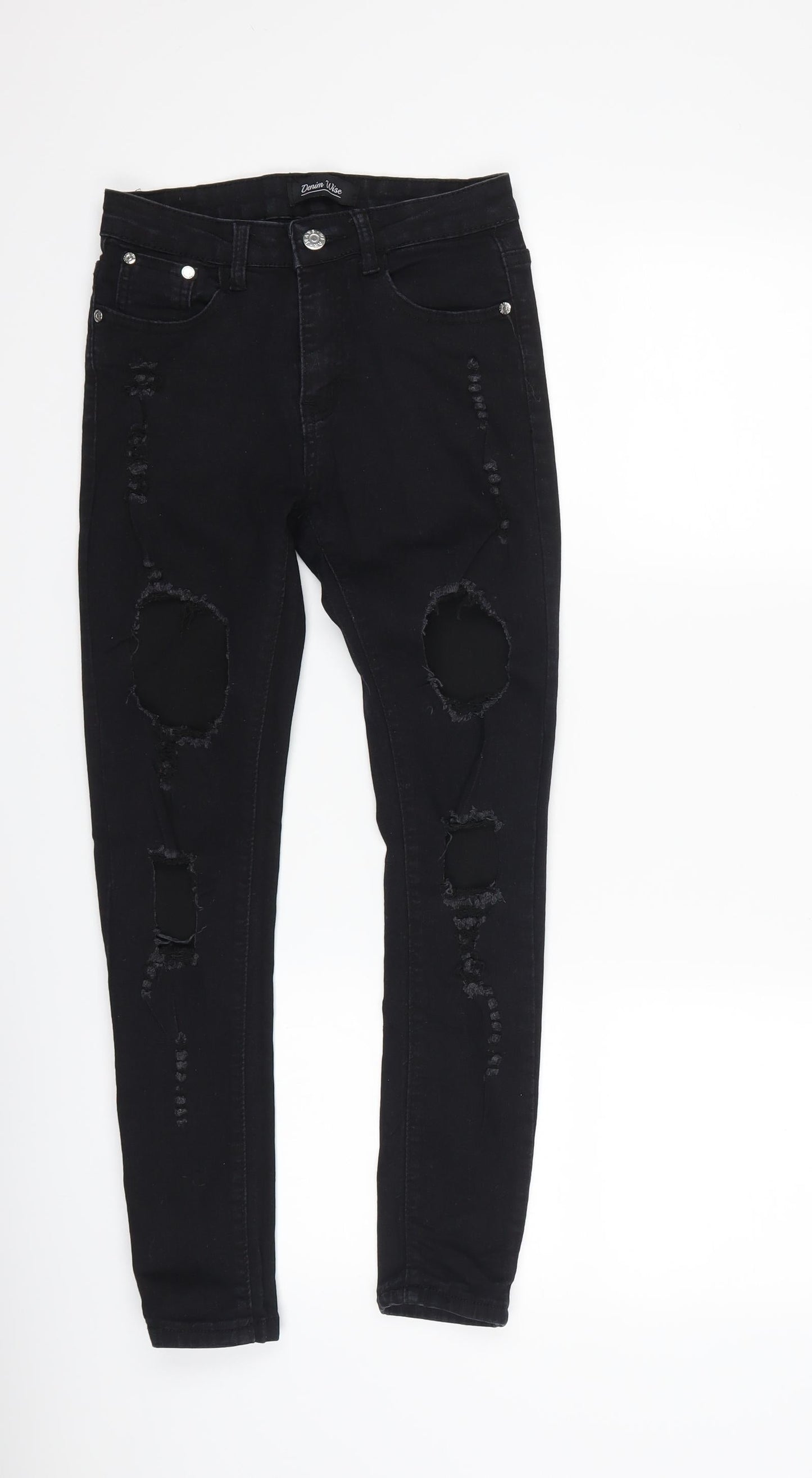 denim wise Womens Black  Denim Skinny Jeans Size 6 L25 in