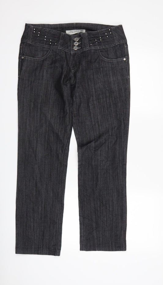 Premier Womens Black  Denim Straight Jeans Size 32 L27 in