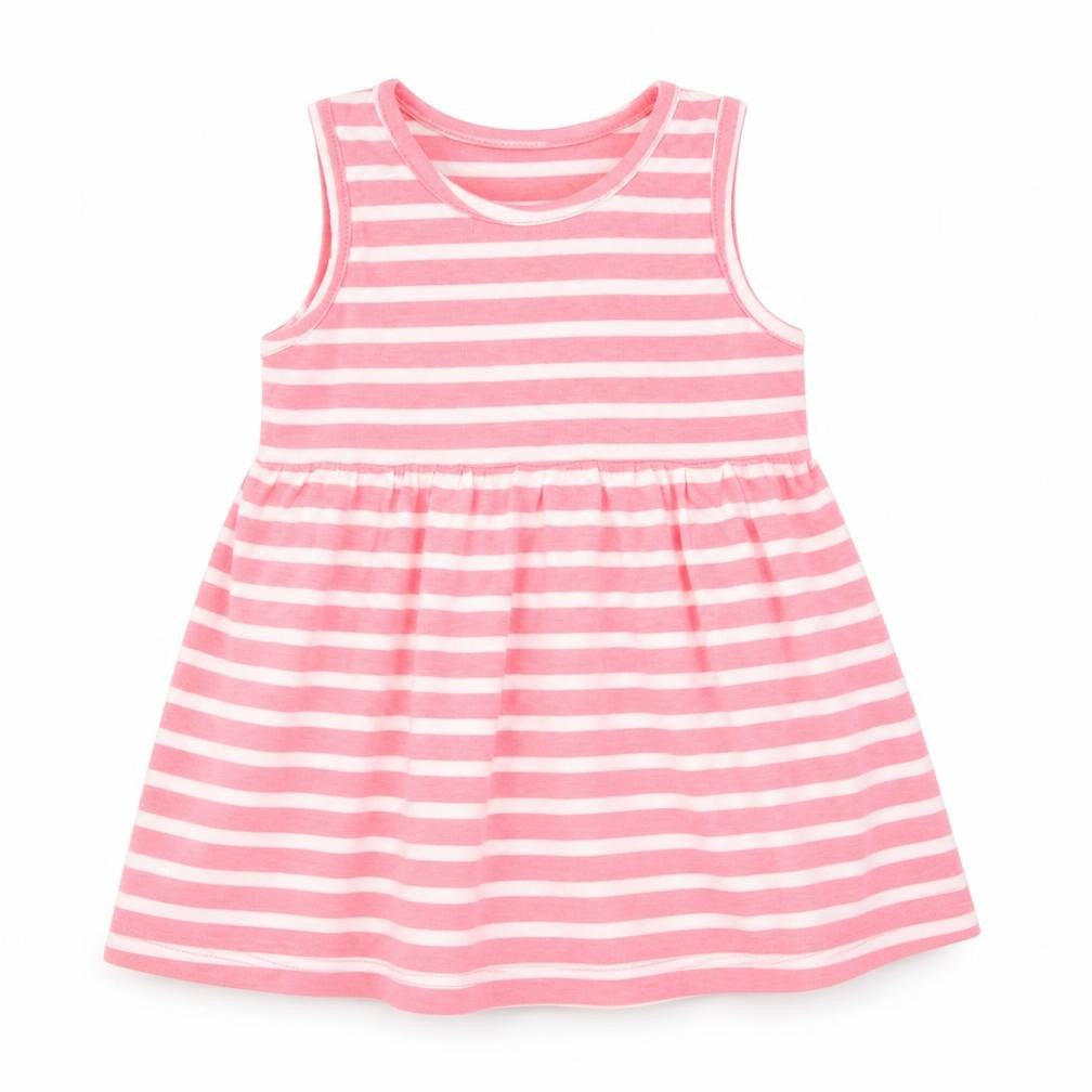 Young Dimension Girls Pink Striped  Skater Dress  Size 2-3 Years
