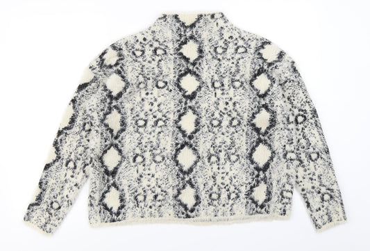 New Look Womens Beige Animal Print  Pullover Jumper Size M