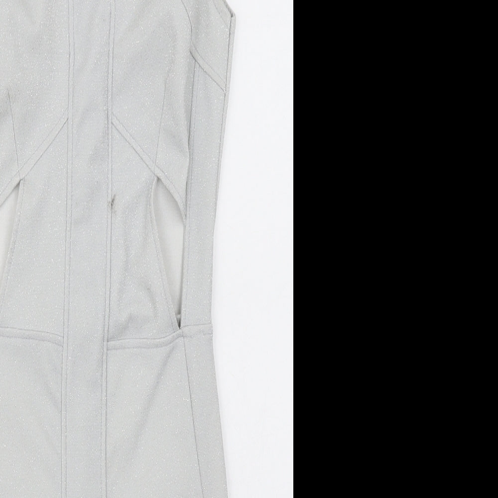 Ribbon Womens Silver   Bodycon  Size 8