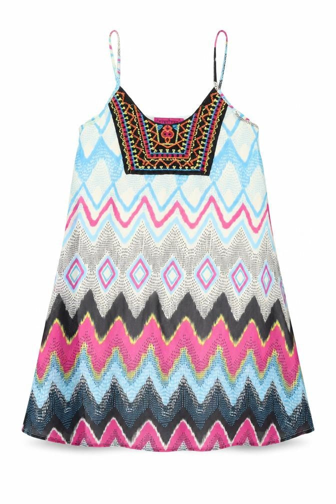 Boohoo Womens Multicoloured Geometric  Trapeze & Swing  Size 10