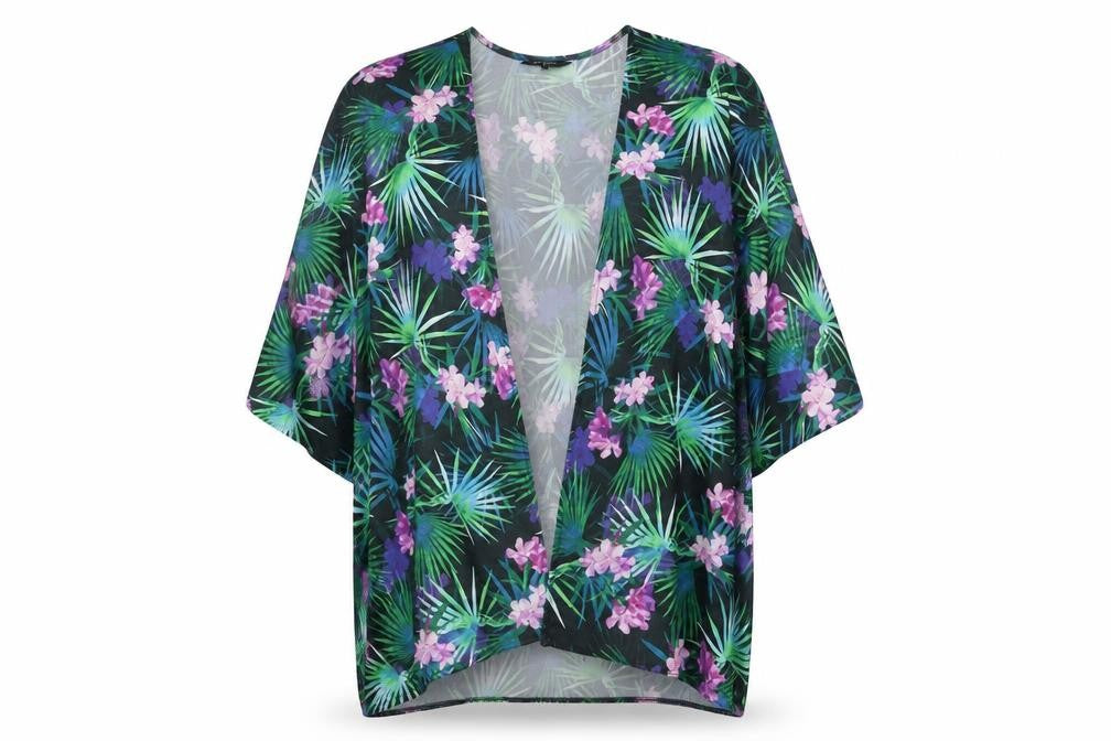 New Look Womens Green Floral  Cardigan Jumper Size 12