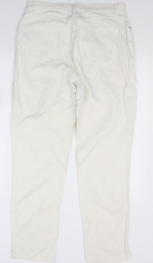 Cero Womens White  Denim Straight Jeans Size 18 L28 in