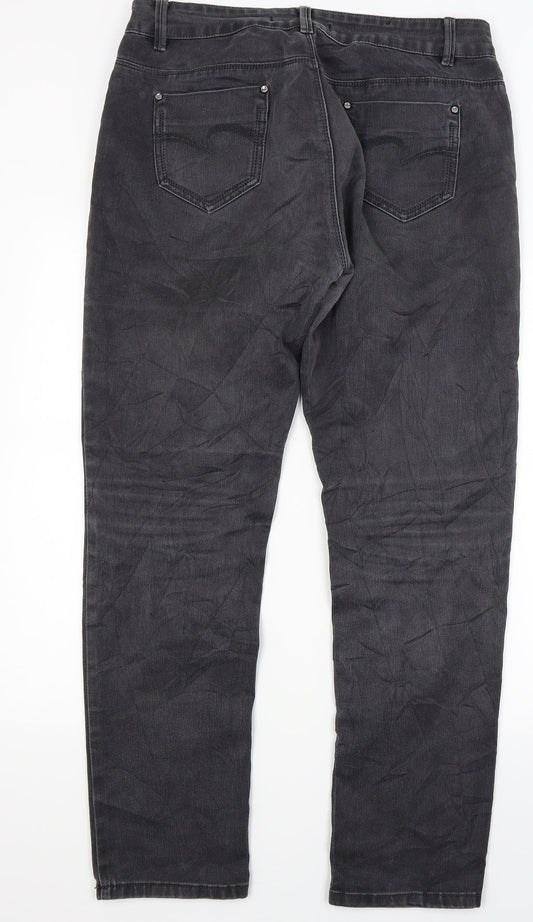 Yazz Collection Womens Grey  Denim Straight Jeans Size 33 in L30 in