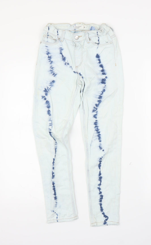 Cubus Girls Blue Tie Dye Denim Skinny Jeans Size 9-10 Years