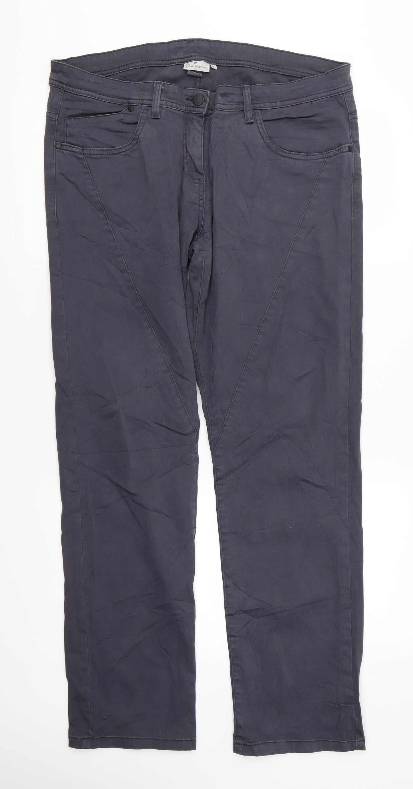 Blue Motion Womens Grey   Straight Jeans Size 12 L31 in