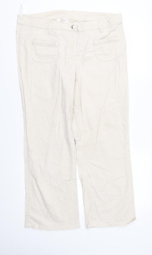 Preworn Womens Beige   Trousers  Size 18 L24 in