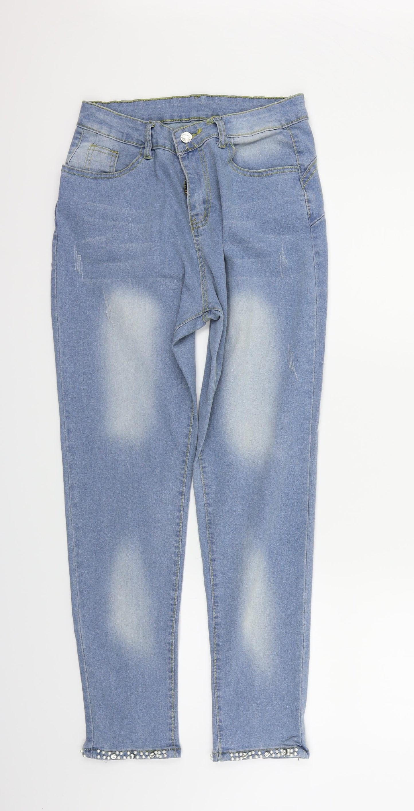 Preworn Womens Blue   Straight Jeans Size 26 in L27 in - perl detail