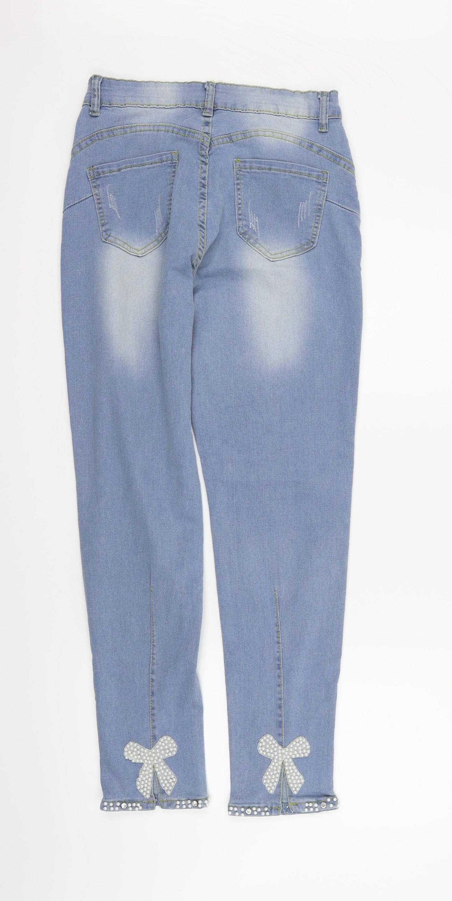 Preworn Womens Blue   Straight Jeans Size 26 in L27 in - perl detail