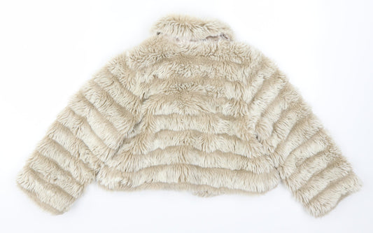 BHS Girls Beige   Jacket  Size 6 Years  - Fluffy