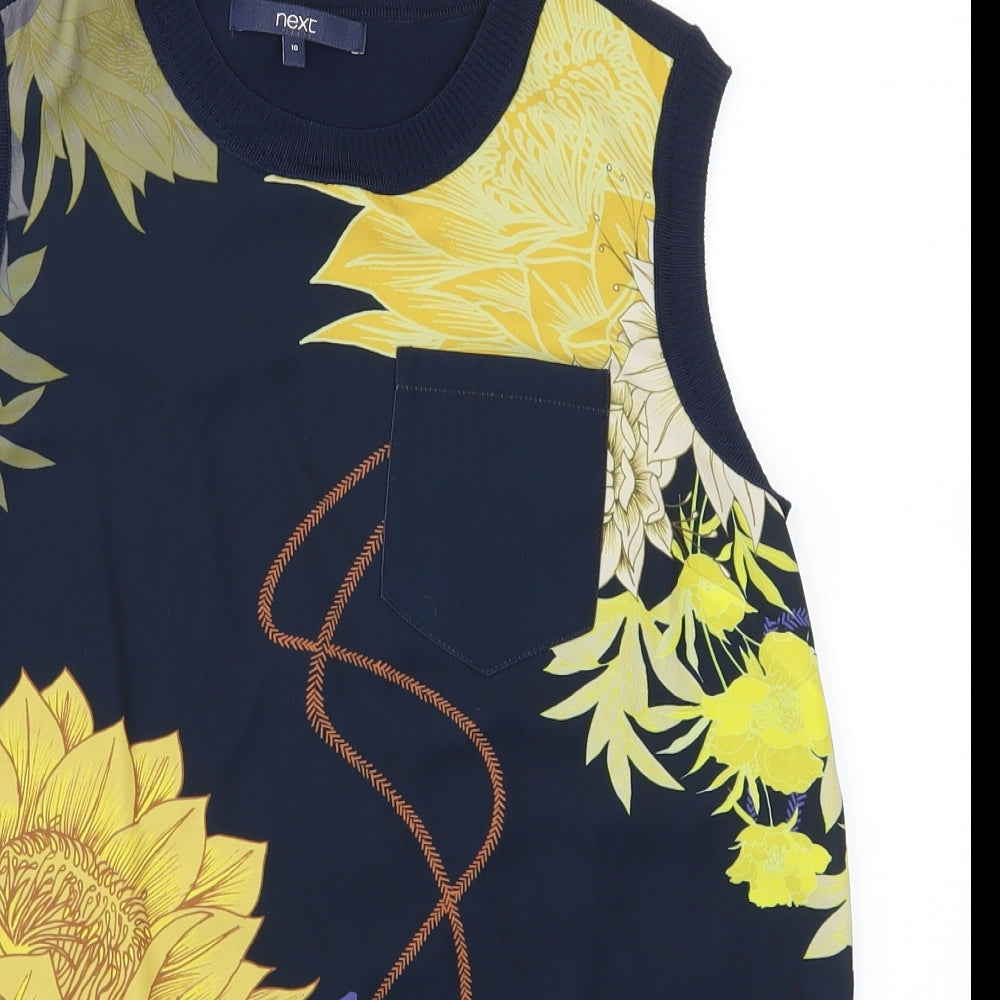 NEXT Womens Blue Floral  Basic Tank Size 10
