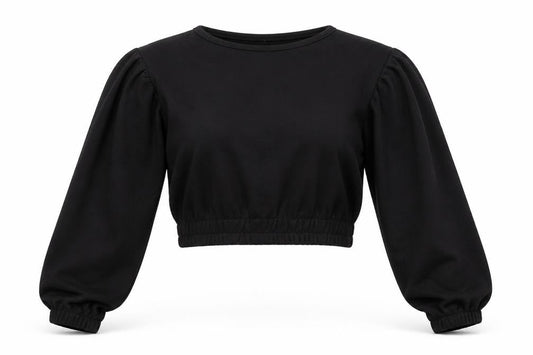 Preworn Womens Black   Pullover Sweatshirt Size 8  - Cropped