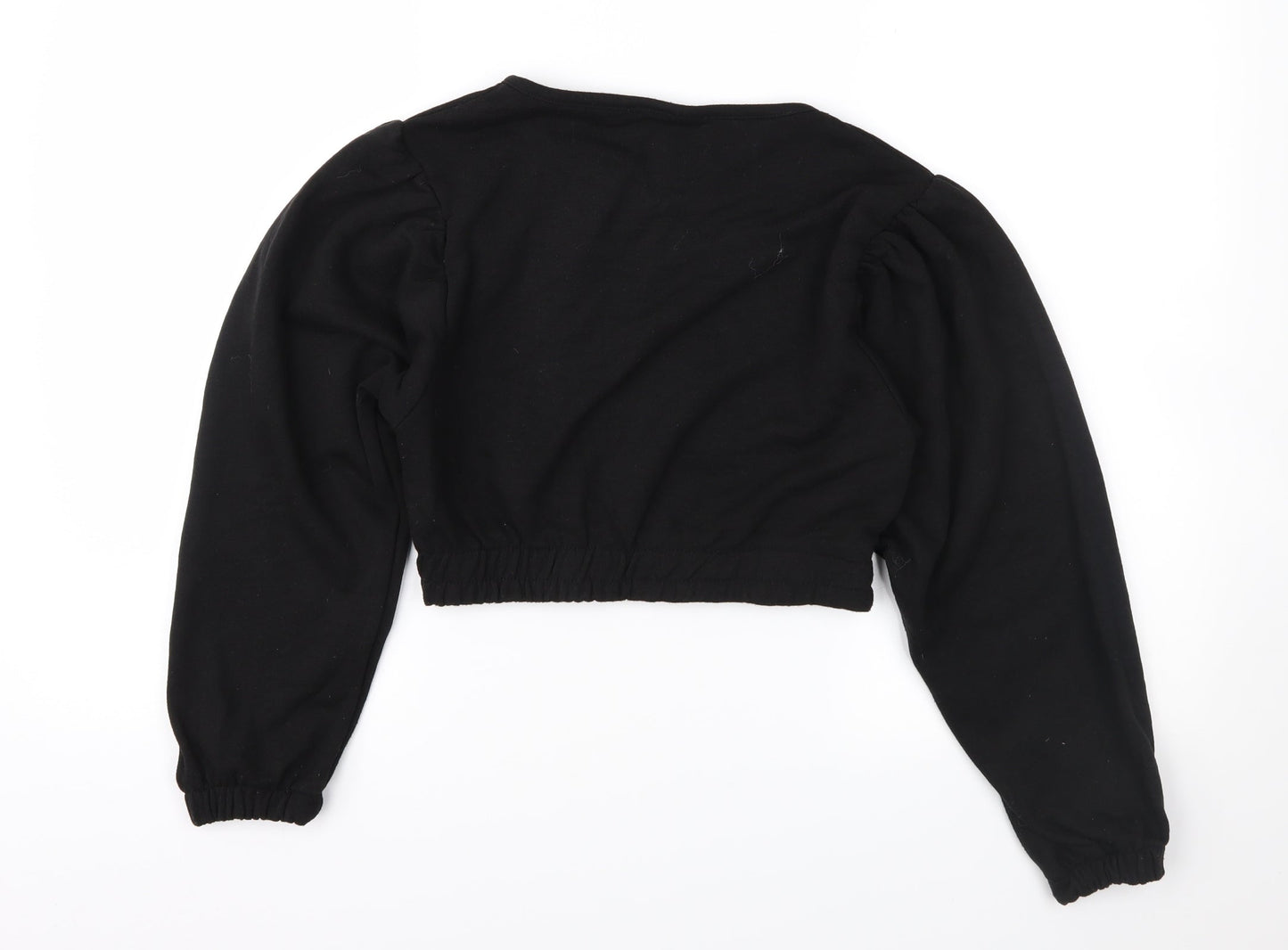 Preworn Womens Black   Pullover Sweatshirt Size 8  - Cropped