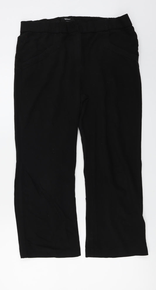 WOW Womens Black   Trousers  Size 14 L22 in