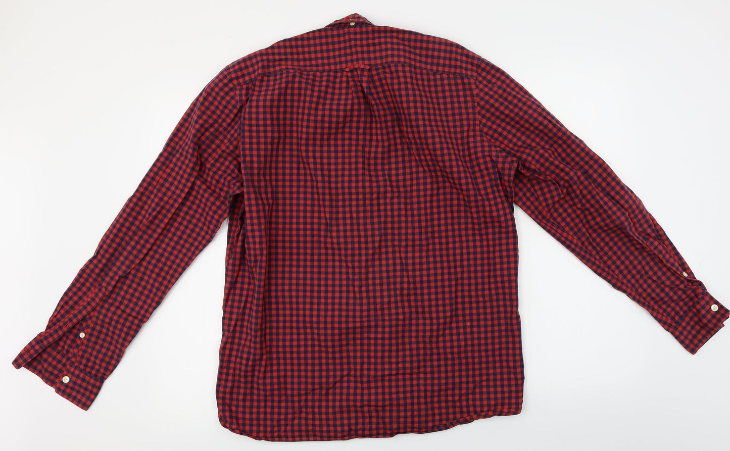 H&M  Mens Red Check   Button-Up Size M