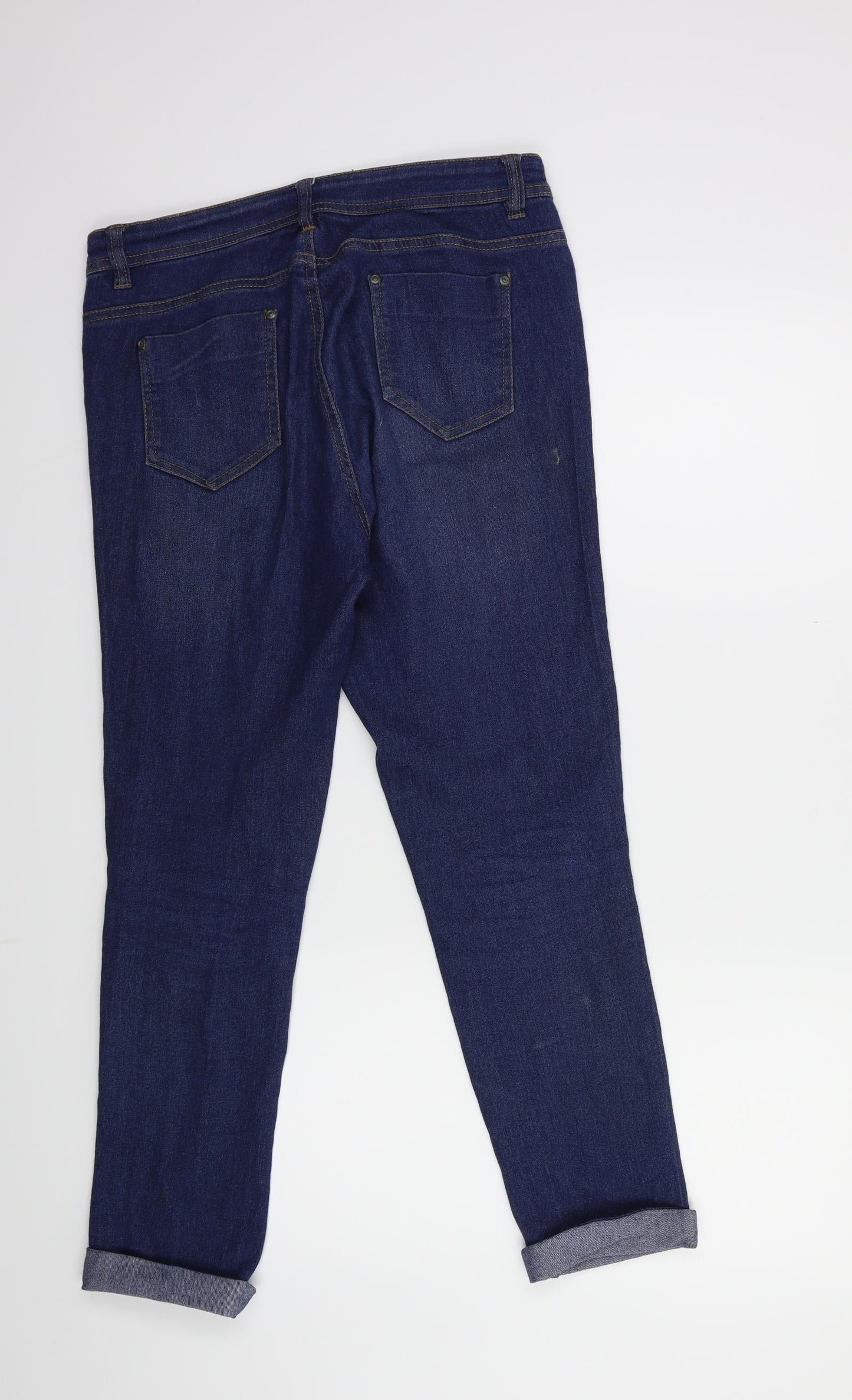 Preworn Womens Blue  Denim Straight Jeans Size 10 L25 in