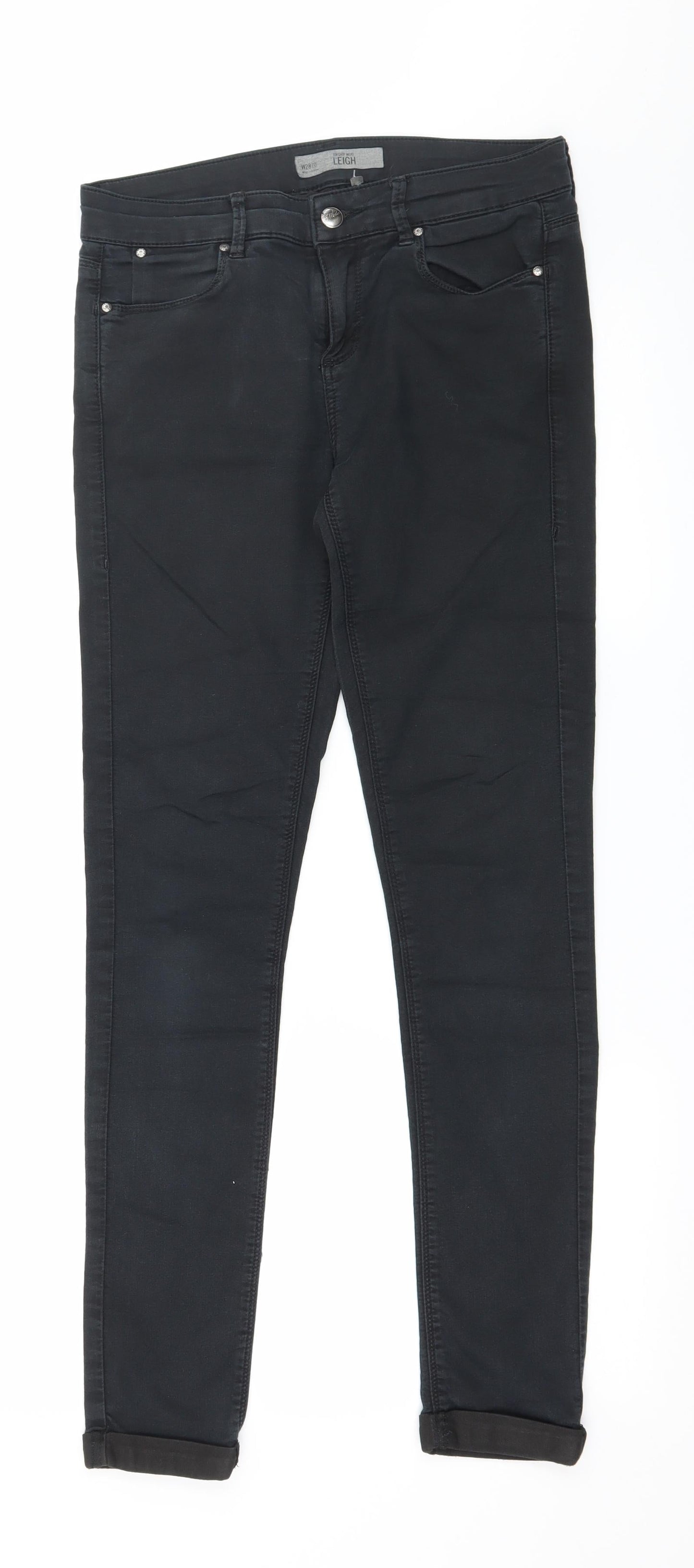 Topshop Womens Black  Denim Skinny Jeans Size 28 in L28 in