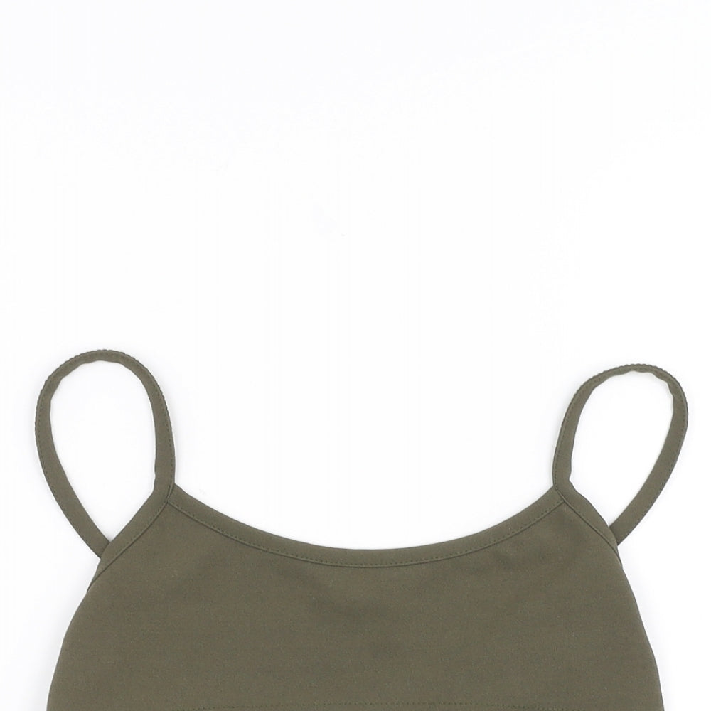 PRETTYLITTLETHING Womens Green   Cropped T-Shirt Size 8