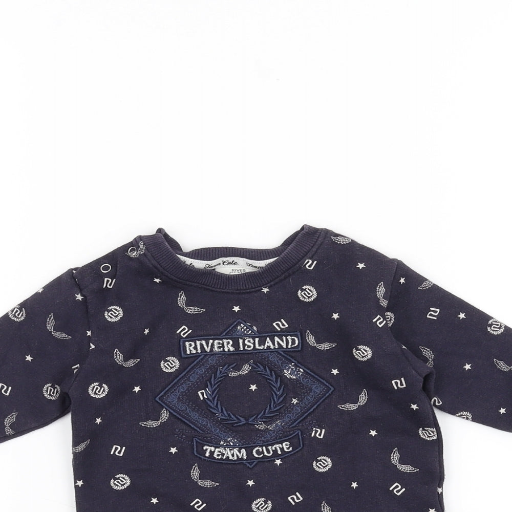 River Island  Blue   Pullover Jumper Size 0-3 Months