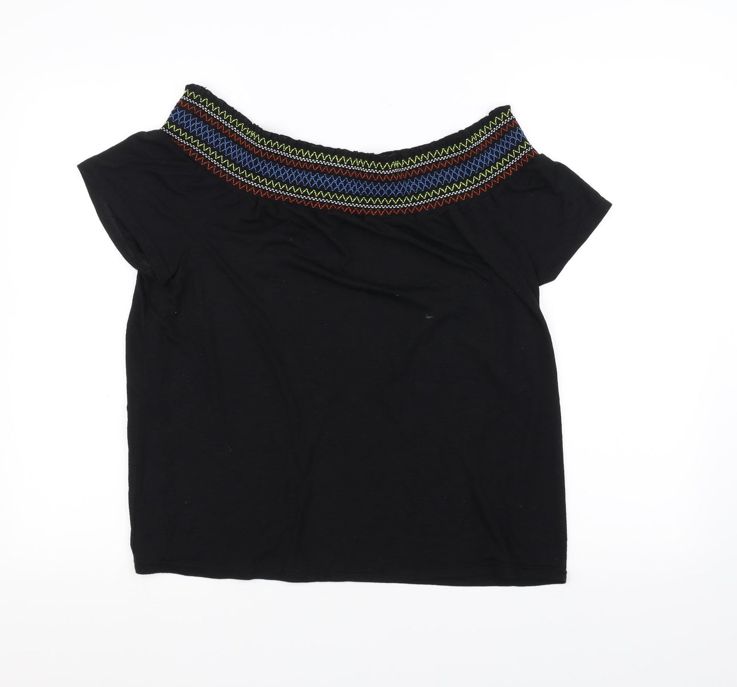 Papaya Womens Black   Basic T-Shirt Size 14