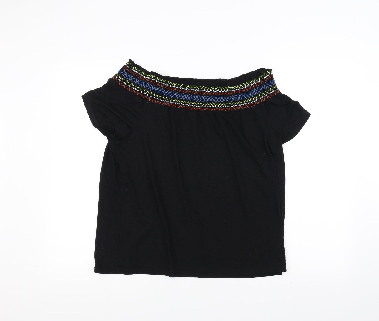 Papaya Womens Black   Basic T-Shirt Size 14