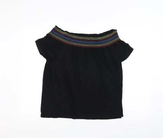 Papaya Womens Black   Basic T-Shirt Size 14