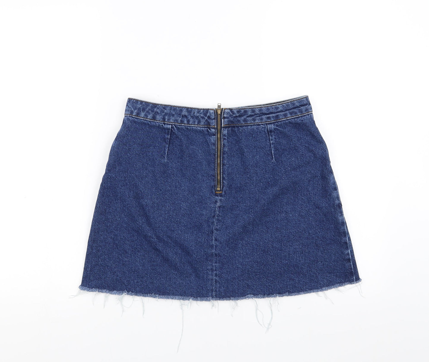 BDG Womens Blue  Denim A-Line Skirt Size M  - distressed hem