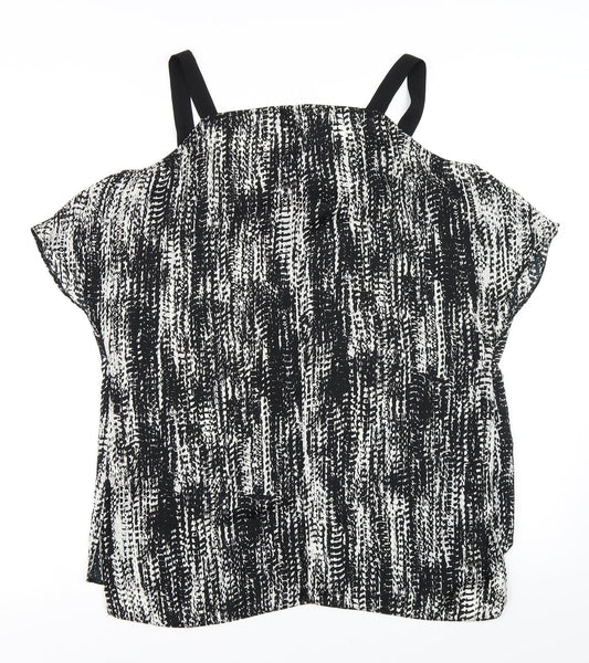 River Island Womens Black   Basic Blouse Size 10  - Cold Shoulder