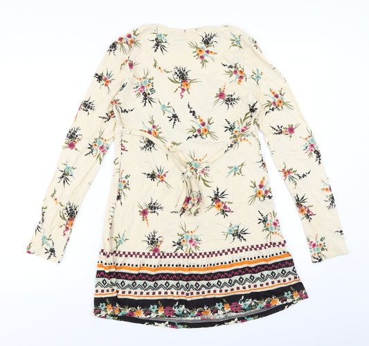 Papaya Womens Ivory Floral  A-Line  Size 8