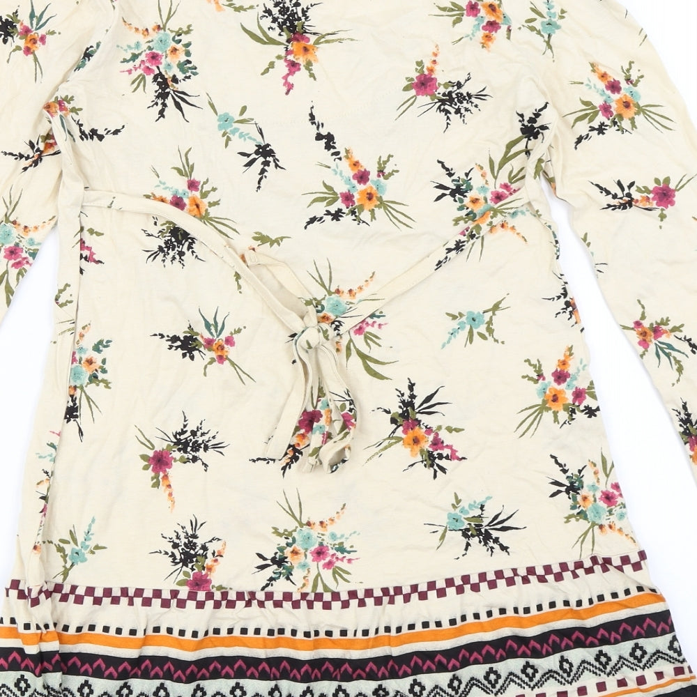 Papaya Womens Ivory Floral  A-Line  Size 8