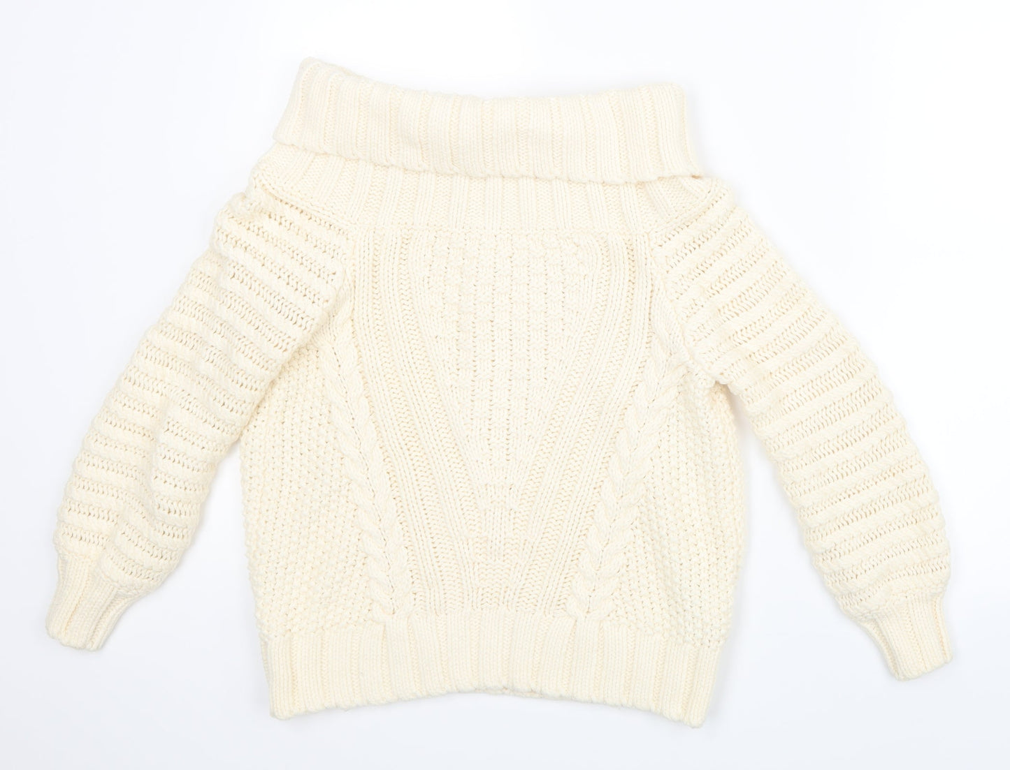 H&M Womens White  Knit Pullover Jumper Size S