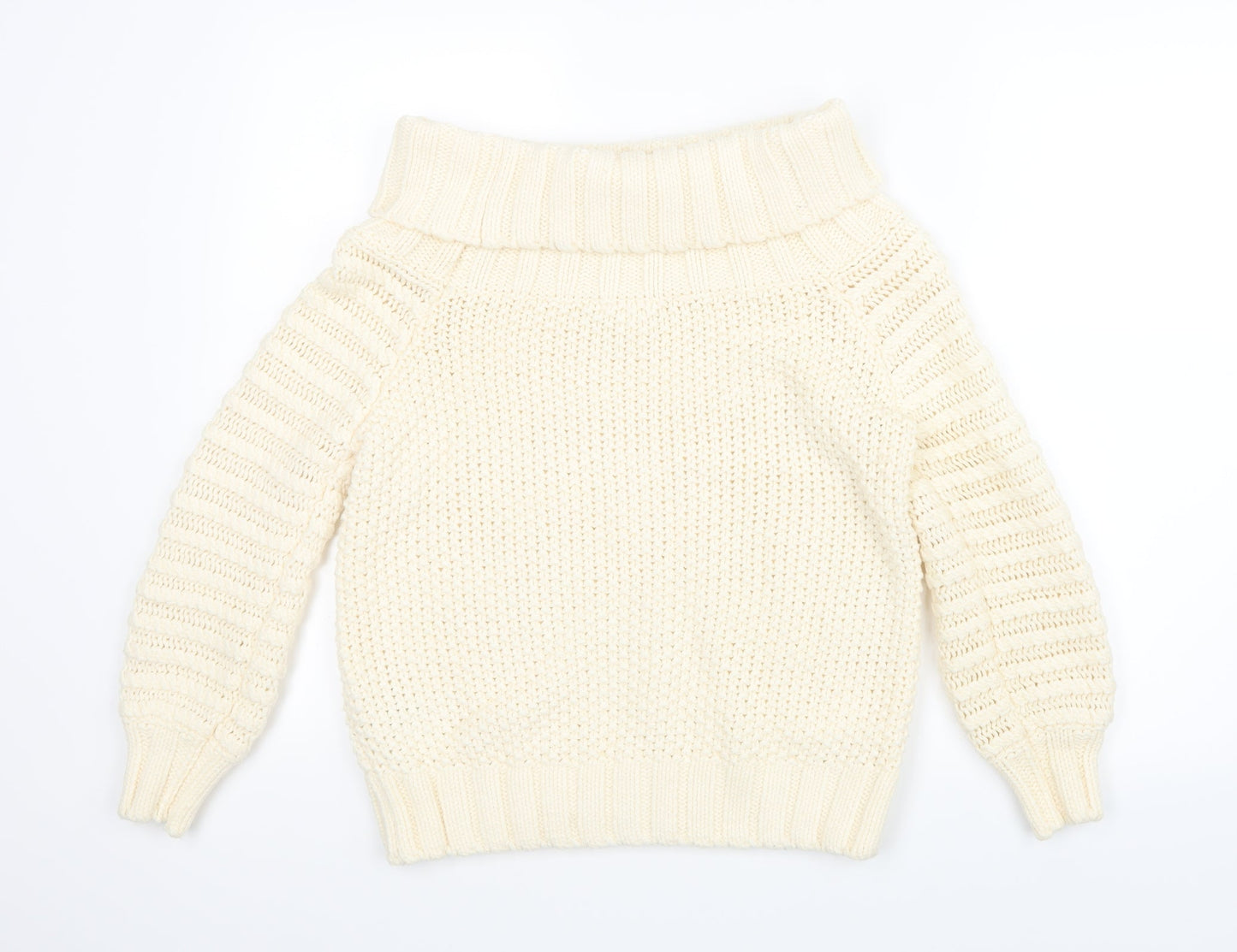 H&M Womens White  Knit Pullover Jumper Size S