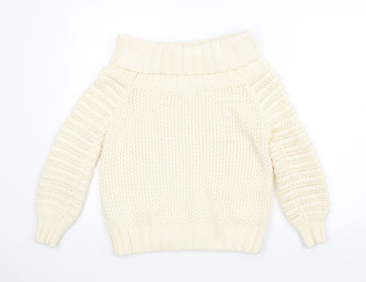 H&M Womens White  Knit Pullover Jumper Size S