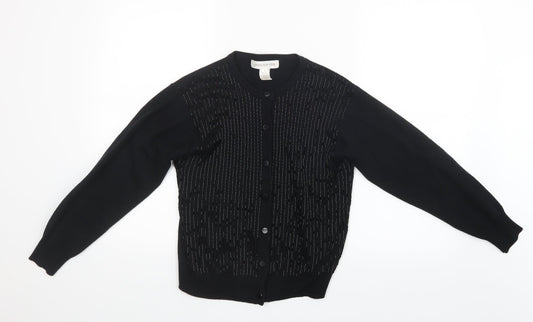 Jones New York Womens Black  Knit Cardigan Jumper Size S