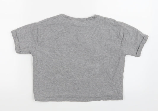 George Girls Grey   Basic T-Shirt Size 9-10 Years