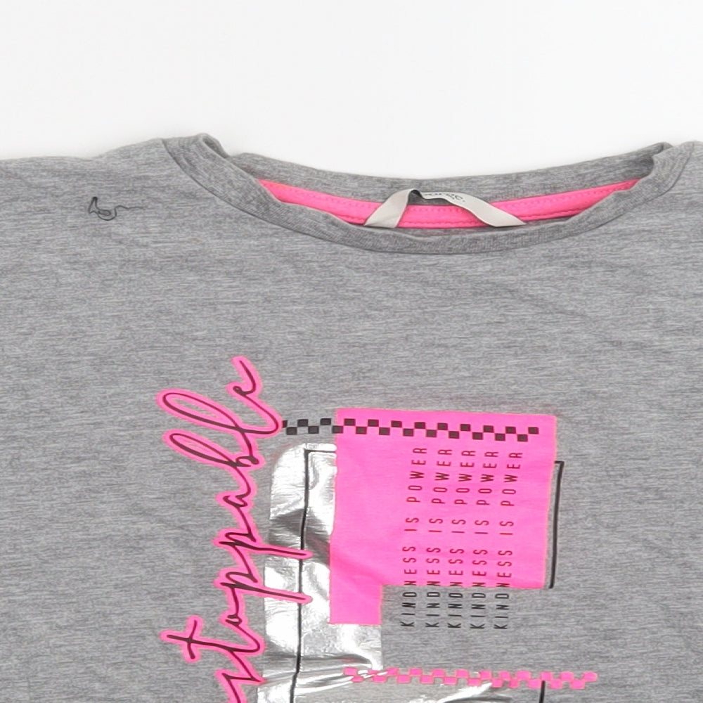 George Girls Grey   Basic T-Shirt Size 9-10 Years