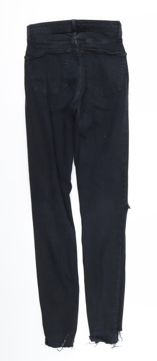 Topshop Womens Black   Skinny Jeans Size 23 in L29 in - RIPPED JEANS