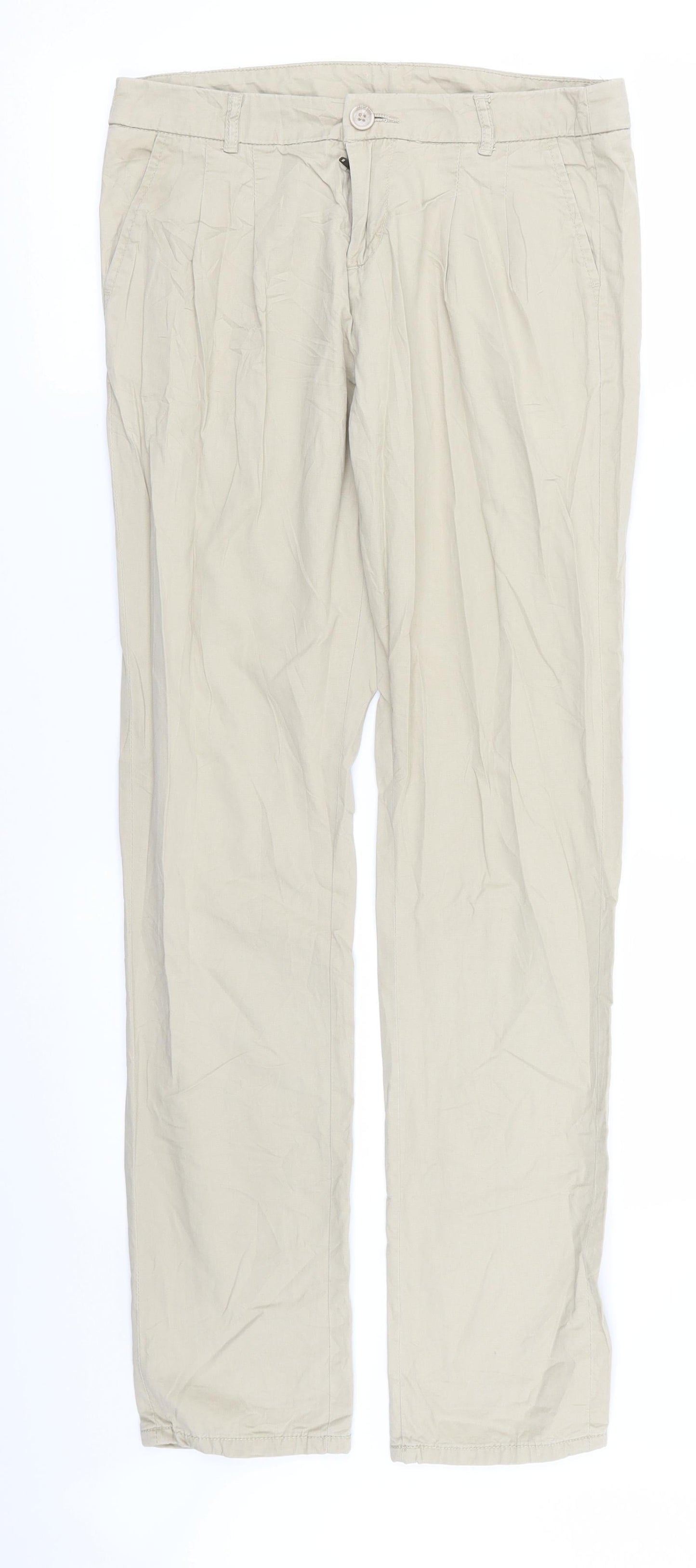camaieu Womens Beige   Chino Trousers Size 28 in L29 in
