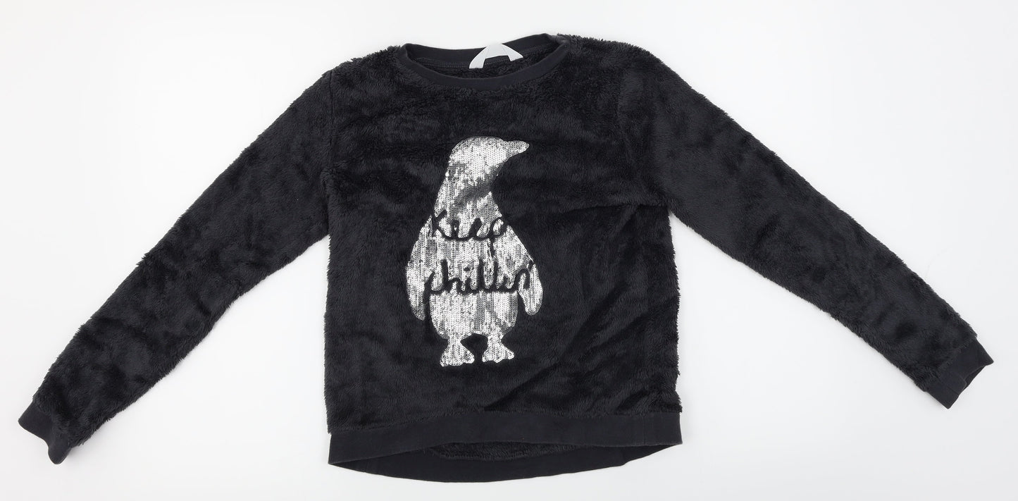 H&M  Girls Grey   Pullover Jumper Size 11-12 Years