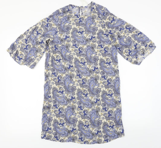 H&M  Womens Blue Floral  Basic Blouse Size 6