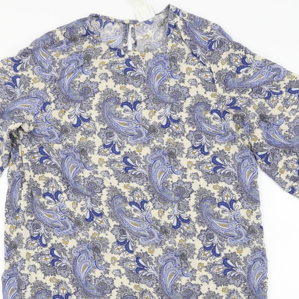 H&M  Womens Blue Floral  Basic Blouse Size 6