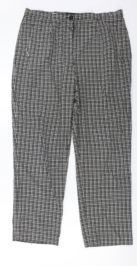 ROBELL  Womens Grey Check  Trousers  Size 32 in L25 in