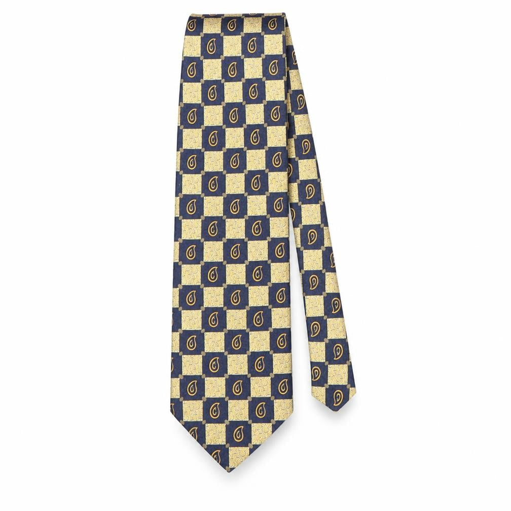 Marks & Spencer Mens Gold Plaids & Checks  Pointed Tie One Size