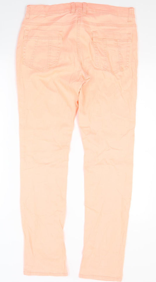 Gina Womens Orange  Denim Skinny Jeans Size 10 L28 in